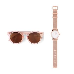 Rose Colored Watch & Sunglasses Set by EDDIE BORGO & BONNIE CLYDE